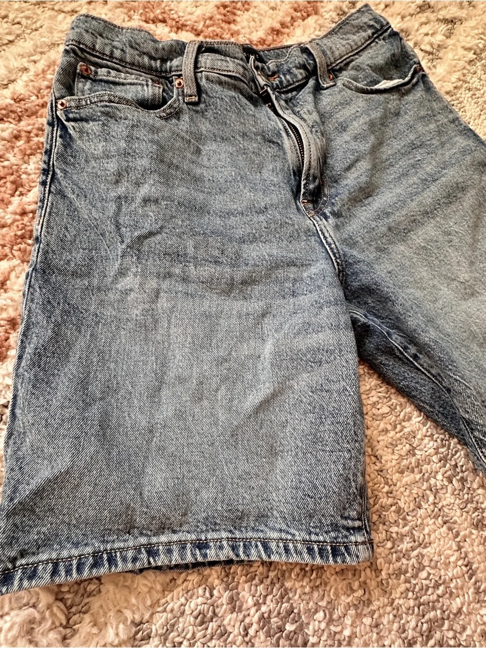 Aeropostale 💙 baggy longline shorts jorts medium blue tagged 31 women’s size 8